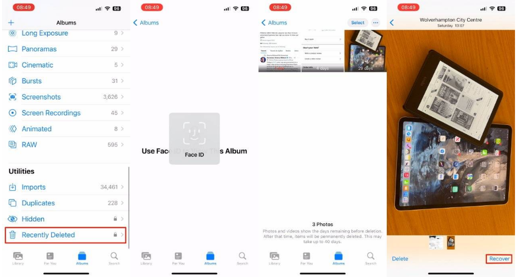 杜集苹果14维修分享 iPhone14 上恢复已删除的照片 